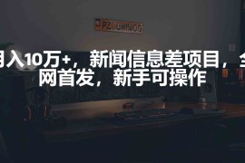 （9893期）月入10万 ，新闻信息差项目，新手可操作