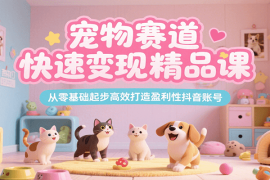 宠物赛道快速变现精品课，从零基础起步高效打造盈利性抖音账号