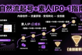 （15683期）自然流起号 素人IP0-1指南，快速掌握内容创作-流量获取-变现转化-全技能