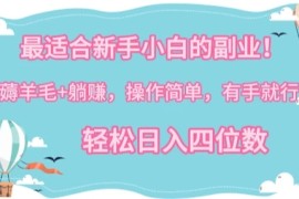 最适合新手小白的副业！薅羊毛 躺赚，操作简单，有手就行，轻松日入四位数