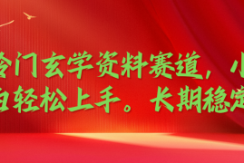 冷门玄学资料赛道，小白轻松上手，长期稳定