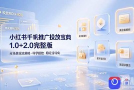小红书千帆推广投放宝典1.0 2.0完整版，分场景投流策略，帮助商家科学投放稳定提转化