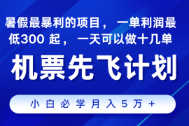 2024暑假最赚钱的项目，市场很大，一单利润300 ，每天可批量操作