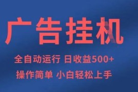 广告挂G全自动5张 项目，操作简单，小白轻松上手【揭秘】