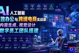 AI人工智能高效办公与跨境电商实战课：从内容生成、视觉设计到数字员工团队搭建