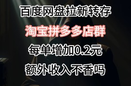 百度网盘拉新，专为拼多多淘宝虚拟店定制，每单多0.2元额外收入