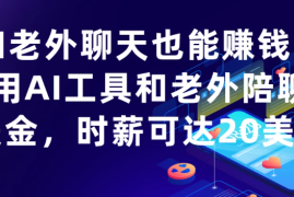 和老外聊天也能赚钱?利用AI工具和老外陪聊赚美金，时薪可达20美金