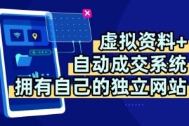 虚拟资料 独创全自动成交系统，拥有自己的独立网站，多平台教学，拥有多个渠道，日躺2张【揭秘】