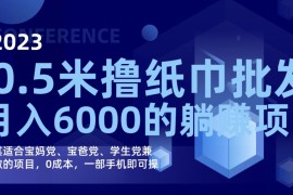 0.5 米撸纸巾批发，月入 6000 的躺赚项目，0 成本，一部手机即可操作