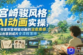 宫崎骏风格AI动画实操，带你复刻宫崎骏动画的治愈质感，从创意到成片全流程落地