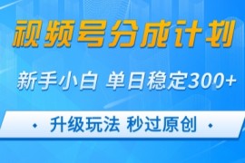 视频号分成计划5.0，升级玩法秒过原创，新手小白单日稳定变现3张