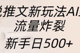 小说推文新玩法AI绘画，流量炸裂，新手日500 【揭秘】