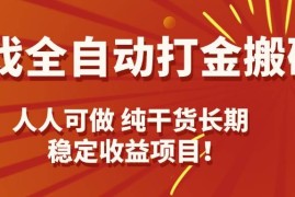 （15938期）游戏全自动打金搬砖，日入千元，人人可做，纯干货，长期稳定收益项目！