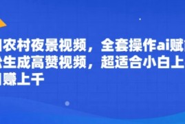 怀旧农村夜景视频，全套操作ai赋能，轻松生成高赞视频，超适合小白上手，单日收益几张