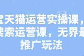淘宝天猫运营实操课，新品搜索运营课，无界最新推广玩法