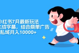 （11711期）小红书7月最新玩法，一鍵生成字幕，结合商单广告，私域月入10000 
