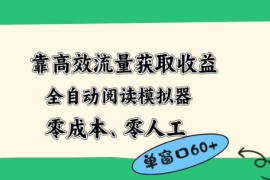 靠高效流量获取收益，零成本全自动阅读模拟器2.0全新玩法，单窗口高达50 蓝海小众项目【揭秘】