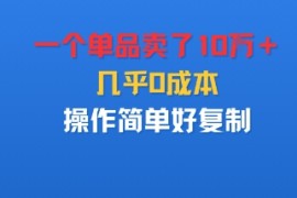 一个单品卖了10W＋，几乎0成本，操作简单好复制