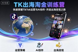 TK出海淘金训练营，助你快速掌握TikTok运营与AI创作，开启出海变现之路