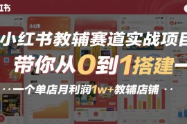 小红书教辅赛道实战项目，带你从0到1搭建一个单店月利润1w 教辅店铺
