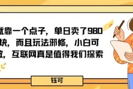 就靠一个点子，单日卖了980米，而且玩法邪修，小白可做，互联网真是值得我们探索