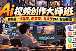 Ai视频创作大师班，市场唯一成体系、能变现、有实战的AI视频教学(更新2026)