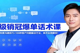 超级销冠爆单话术课：120节全场景沟通技巧 100种客户问题解决方法，单月业绩翻倍！