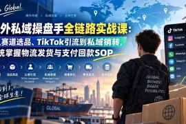 海外私域操盘手全链路实战课：从赛道选品、TikTok引流到私域销转，系统掌握物流发货与支付回款SOP