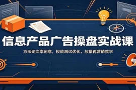 信息产品广告操盘实战课：方法论文案创意，投放测试优化，放量再营销教学
