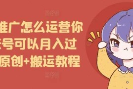 短剧推广怎么运营你的账号可以月入过万，原创 搬运教程