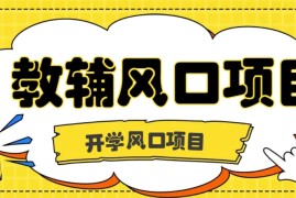 开学季风口项目，教辅虚拟资料，长期且收入稳定的项目，零门槛轻松月入20000 