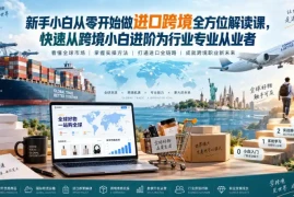 新手小白从零开始做进口跨境全方位解读课，快速从跨境小白进阶为行业专业从业者