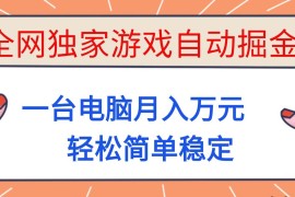 （16531期）全网独家游戏自动掘金，一台电脑月入万元，轻松简单稳定！