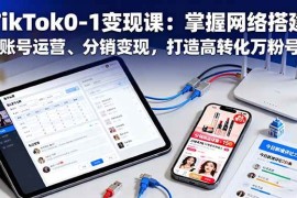 （16334期）TikTok0-1变现课：掌握网络搭建、账号运营、分销变现，打造高转化万粉号