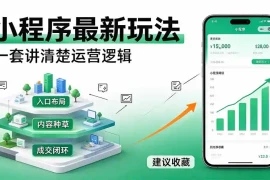 微信小程序最新玩法 四种收益来源，单日收入400 