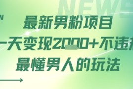 最新男粉项目一天变现多张不违规最懂男人的玩法