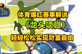 体育爆红赛事解说，最新的蓝海项目，小白也可日入2000 