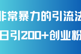 非常暴力的引流方法，可日引200 创业粉，靠卖项目月入10W 