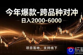 全新跨品种对冲模式上线！日稳定盈利 2000-6000，合规长久可批量放大