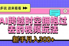 AI跨越时空拥抱过去视频玩法，最新AI玩法，新手月入300 