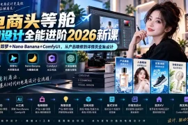 电商头等舱AI设计全能进阶2026新课：PS 即梦 Nano Banana ComfyUI，从产品精修到详情页全案设计