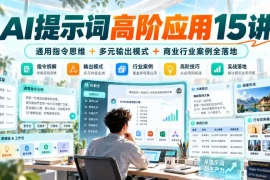 AI提示词高阶应用15讲｜通用指令思维 多元输出模式 商业行业案例全落地
