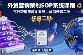 外贸营销策划SOP系统课程，打开跨境电商企业线上营销任督二脉