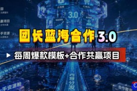团长蓝海合作3.0，每周爆款模板 合作共赢项目