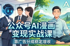 公众号AI漫画变现实战课：星座/职场/养生多赛道 智能体发文，靠广告分成稳定增收