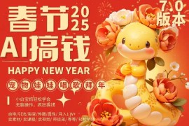 AI春节搞钱7.0升级版，蝴蝶号超火爆萌宠唱歌拜年，AI一键制作，每日轻松十分钟 月挣米1W 
