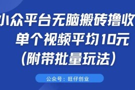 小众平台无脑搬砖撸收益，单个视频平均10元 (附带批量玩法）
