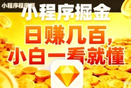 微信小程序掘金项目，日入几张，项目简单，小白一看就懂，5分钟就能学会上手操作【揭秘】