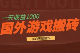 （13321期）国外游戏全自动搬砖，一天收益1000  小白无脑操作