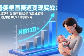母婴垂直赛道变现实战：深度解析三大阶段起号与选品逻辑，打造月销10万 带货账号